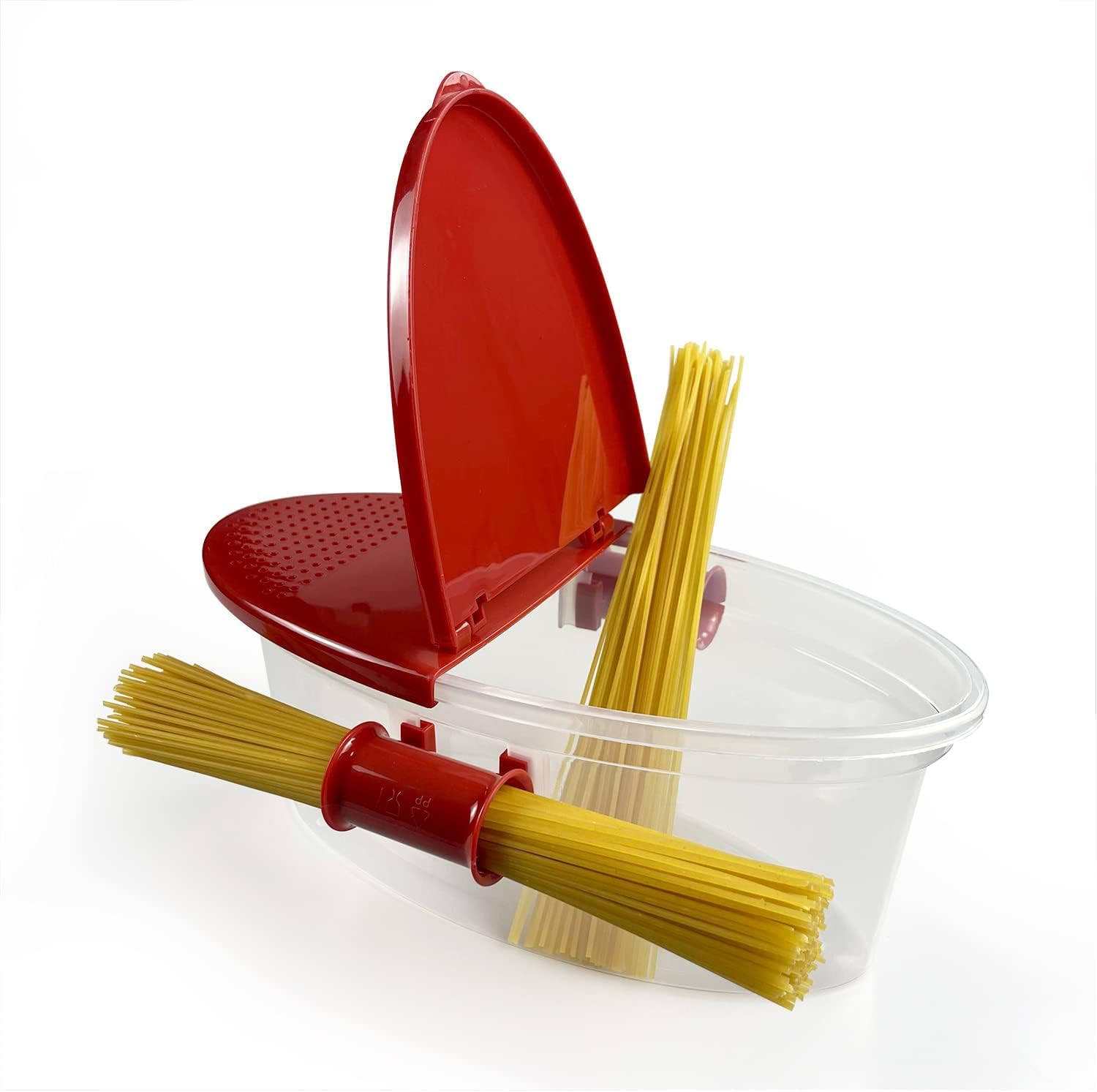 Microwave Pasta Boat with Strainer - Quick Cooking Container for Rice, Vegetables, Chicken | Perfect for Dorm Rooms, Office Lunches & Quick Meals