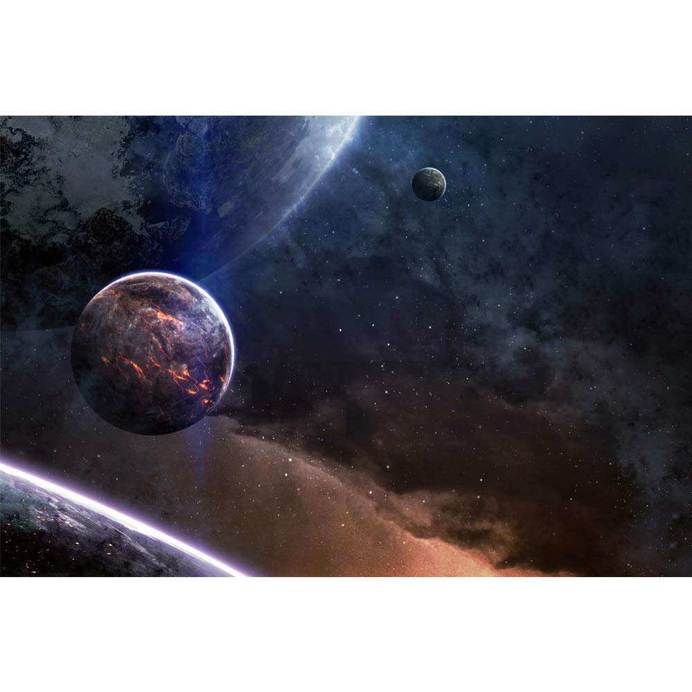 Removable Wallpaper Peel and Stick - Space Themed Wall Murals for Bedroom (100x144 inches) | Giant Planets & Universe Decor | Easy DIY Home Decoration for Kids Room & Nursery
