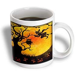 3D Rose Halloween Themed Ceramic Coffee Mug - 11 oz Spooky Holiday Drinkware for Parties, Home Decor & Gifts