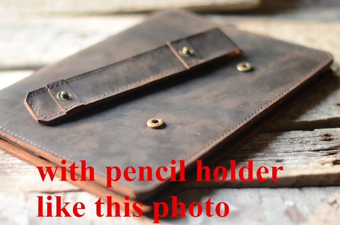 Premium Handmade Genuine Italian Leather iPad Case - Compatible with iPad Pro 12.9, iPad Air 2, iPad Mini 3/4 & More - Slim Wallet Design with Pencil Holder - Perfect for Work, Travel & Everyday Use