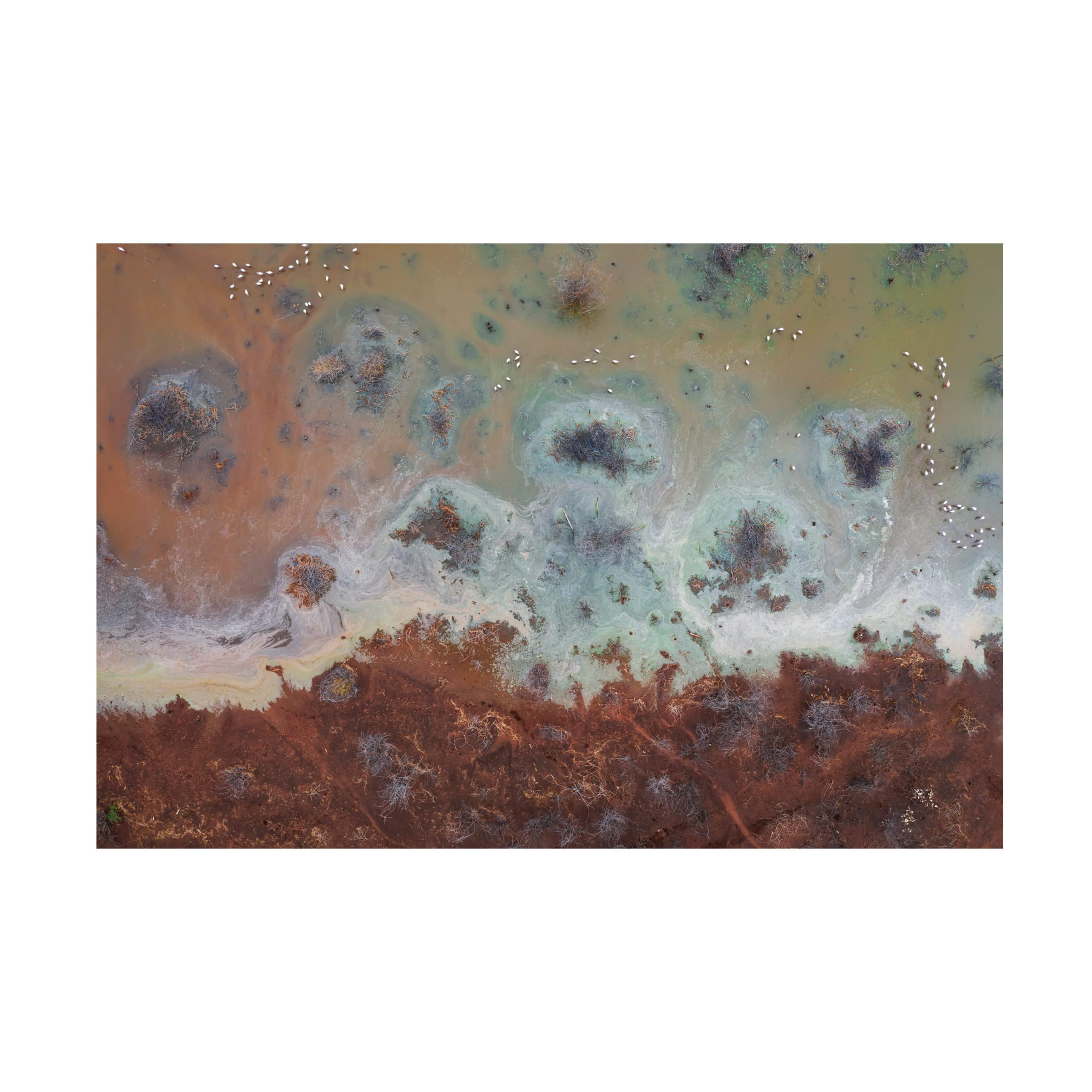 Roberto Marchegiani 'The Lake' Canvas Wall Art Print - Modern Landscape Painting for Living Room, Bedroom & Office Decor