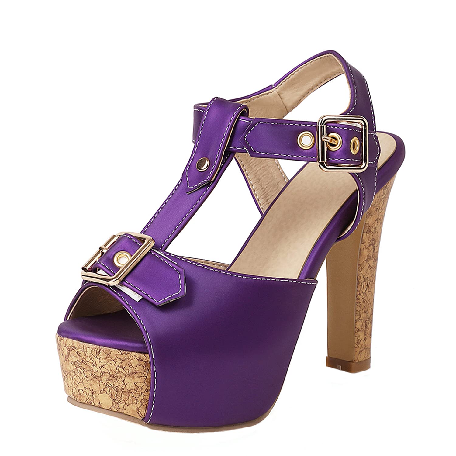 LYYSKY Women's High Heel Platform Sandals - T-Strap Peep Toe Slingback with Buckle | Summer Party Shoes for Evening Dresses, Weddings & Casual Outings