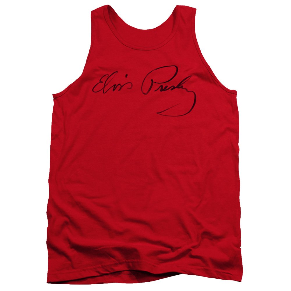 Elvis Presley Signature Sketch Men's Tank Top - Vintage Rock Music Fan Gift - Perfect for Concerts, Parties & Casual Wear