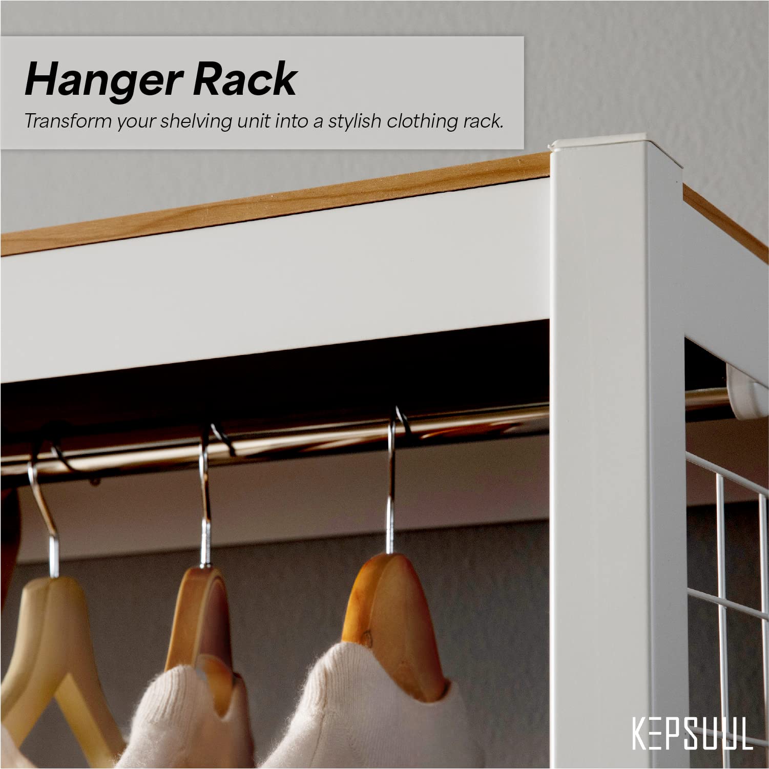Best 2-Tier Clothing Rack with Modular Shelving & Mesh Storage Board - White | Customizable Home Organization for Bedroom, Closet & Laundry Room