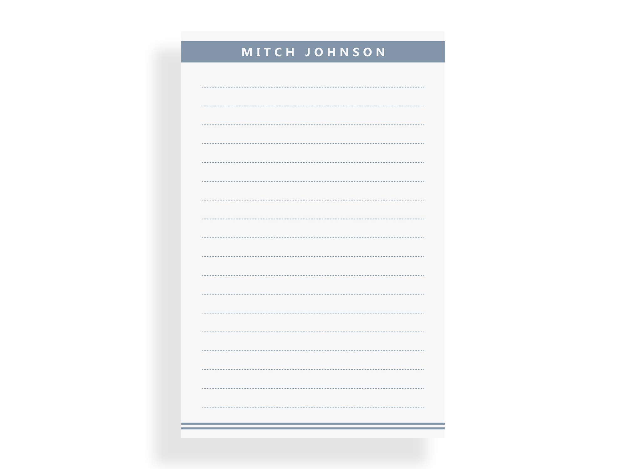 Personalized Notepads for Men - Dusty Blue Modern Writing Paper, Lined/Unlined Options in 3 Sizes (Small, Medium, Large) - Perfect for Office, Journaling & Gift Giving
