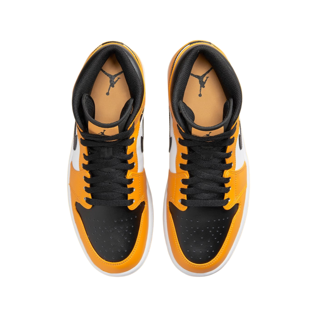 Air Jordan 1 Mid Sneakers - Yellow Toe, Black & White Basketball Shoes for Men | Casual Wear & Street Style Fashion