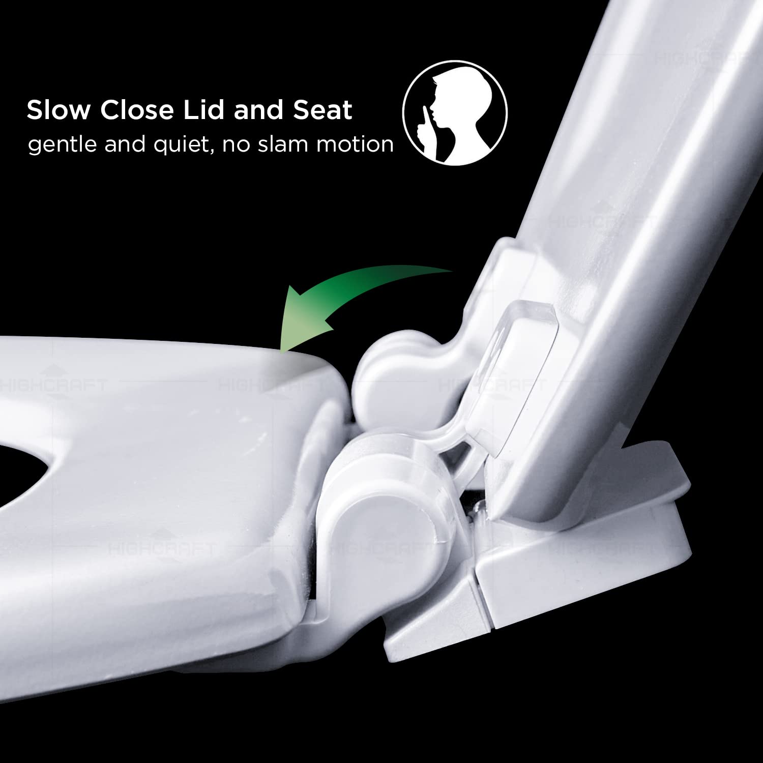 W4TSWE Elongated Molded Wood Toilet Seat with Slow Close, Easy Removal & Adjustable Hinges - White | Durable & Hygienic Bathroom Upgrade for Homes, Hotels & Offices
