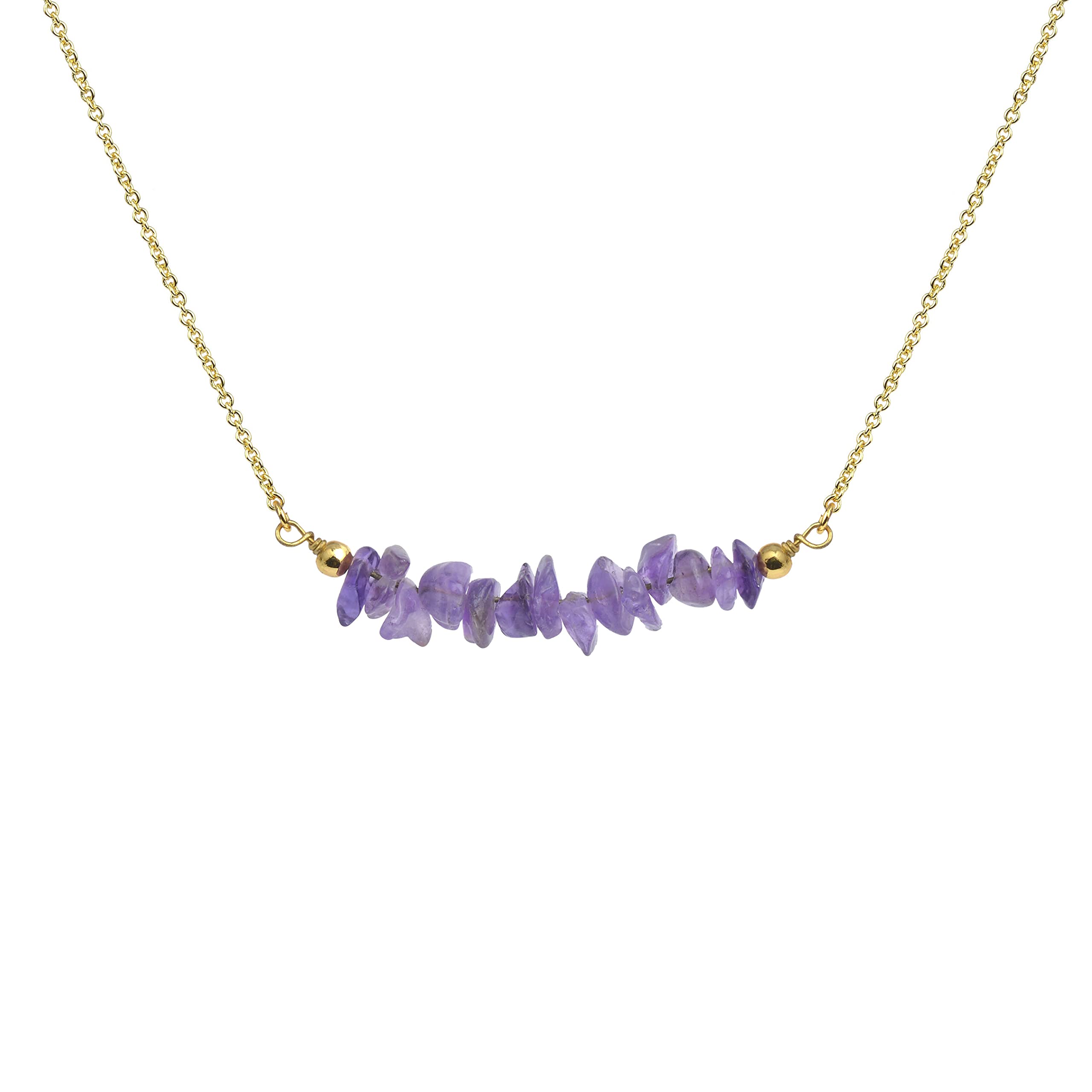 Lauren-Spencer Women's Gemstone Bar Necklace - Gold & Silver Plated Crystal Beaded Pendant Choker for Girls | Elegant Dainty Jewelry Gift for Birthday, Anniversary & Special Occasions | Perfect for Parties, Weddings & Everyday Wear