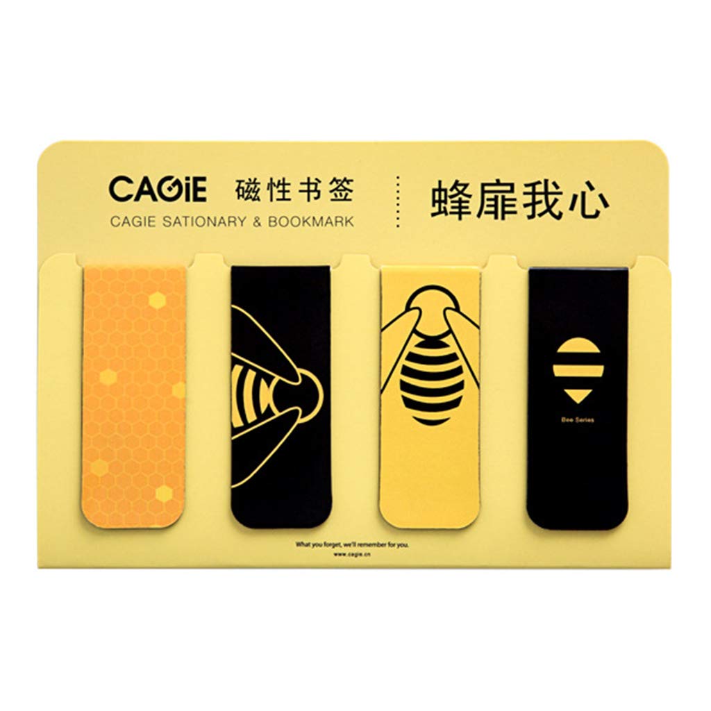 4pcs Cute Bee Flower Magnetic Bookmarks - Colorful Page Markers & Clips for Teachers, Students, Reading Notes - Perfect for Books, Planners, Journals, and Office Use