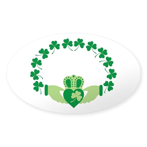 Clear - Claddagh Heart Crown Shamrocks Sticker