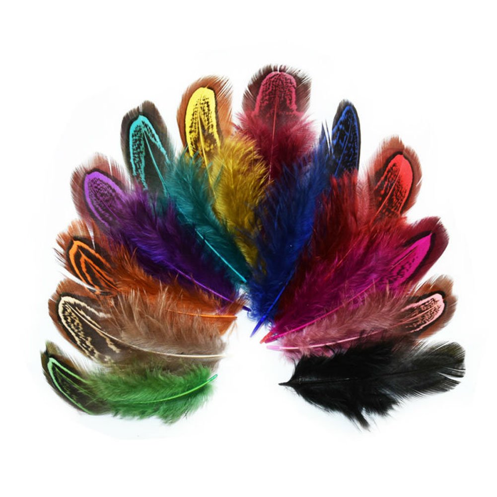 Natural Dyed Okra Chicken Feathers 2-4 Inch Bulk Pack of 1000pcs - Royal Blue for Fly Tying, Crafting, Jewelry Making & DIY Decorations