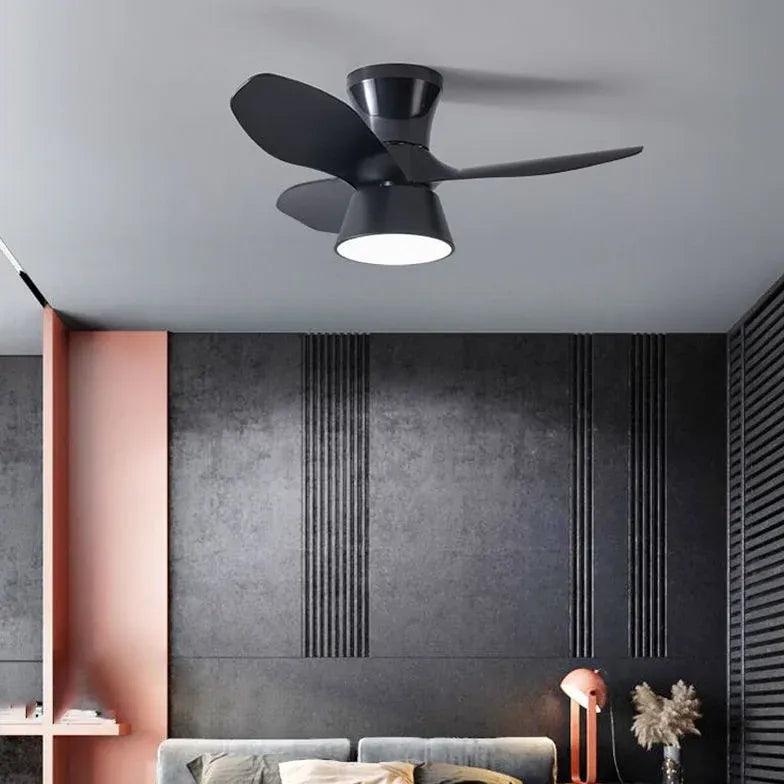 Modern Minimalist Ceiling Fan with LED Light - Quiet Energy Efficient Bladeless Design for Bedroom, Living Room & Office