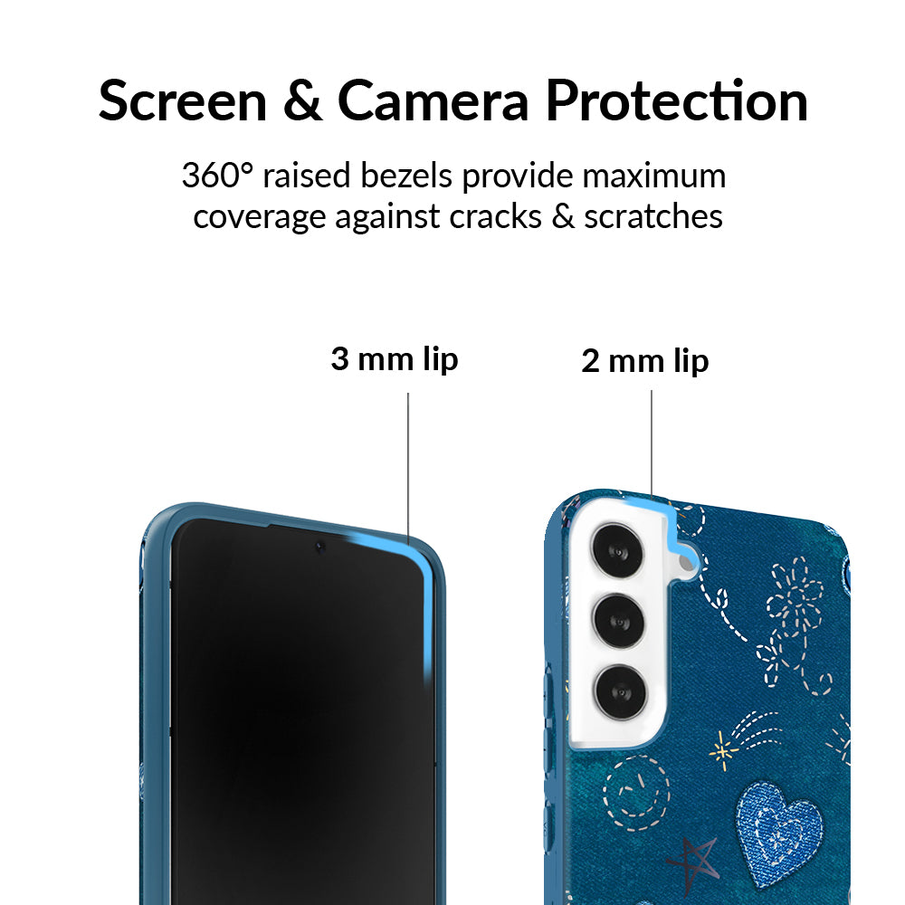 Samsung Galaxy Phone Case - Blue Denim Design, Slim Protective Cover for Samsung Galaxy S21/S20/Note 20 - Perfect for Everyday Use, Work & Travel