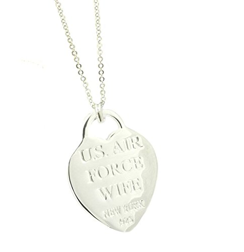 Sterling Silver Air Force Wife Necklace - Military Spouse Jewelry Gift for Women - Perfect for Anniversaries, Deployments & Special Occasions