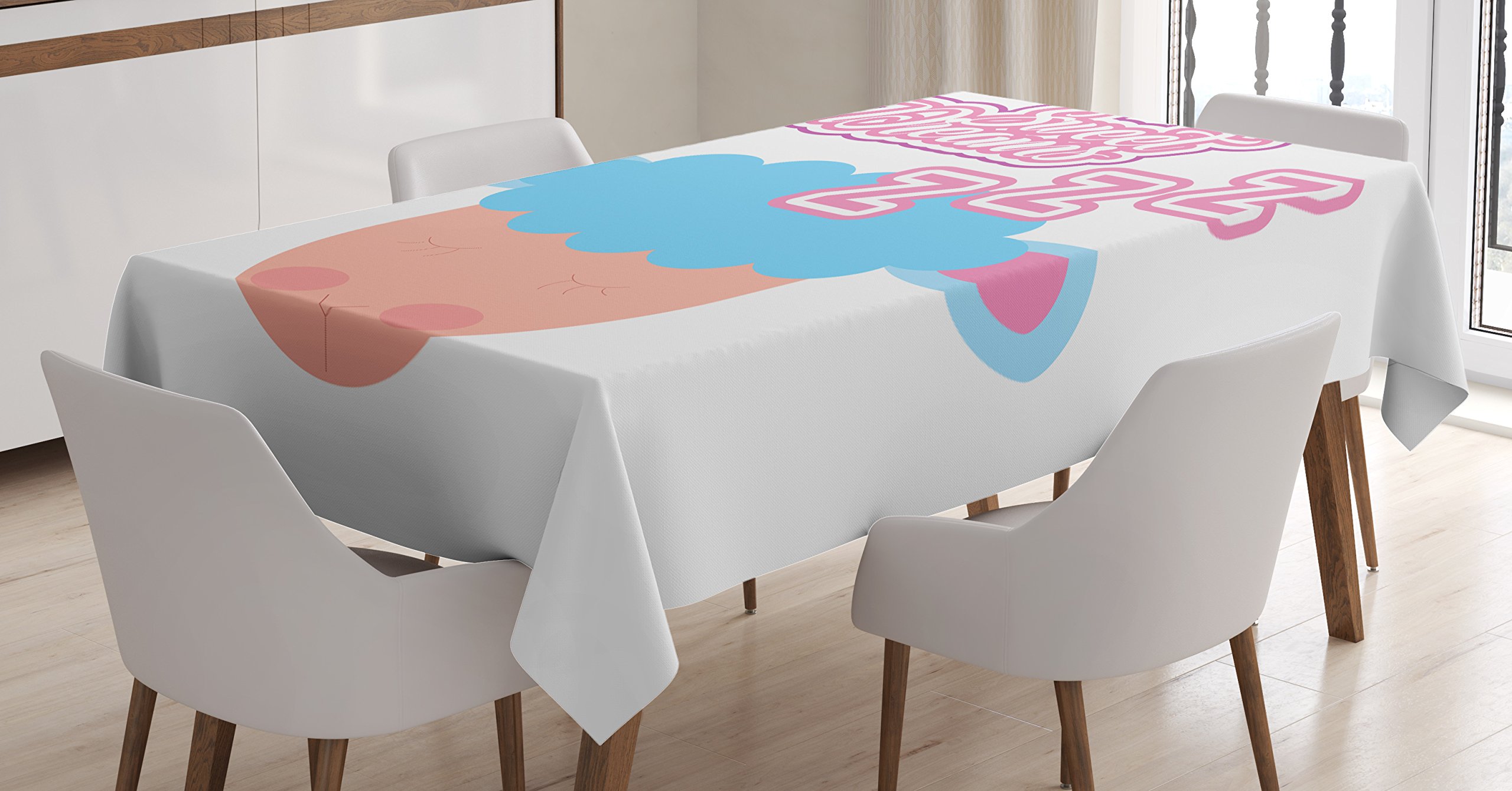 Ambesonne Funny Animal Tablecloth - Cartoon Sleeping Animals Design, 60