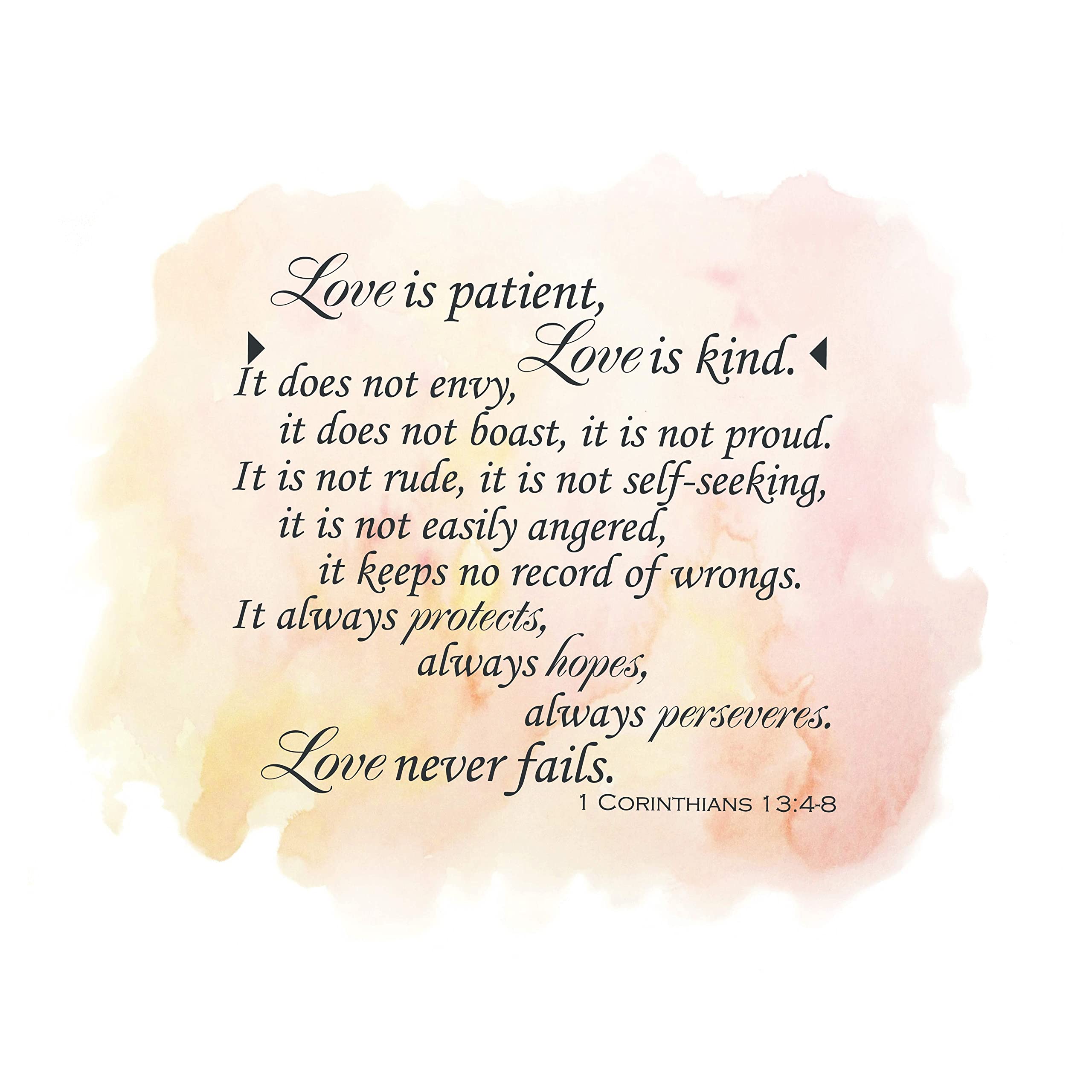 Inspiring Bible Quotes Wall Decals for Kids Room - Love is Kind Religious Vinyl Stickers for Boys & Girls Bedroom Decor - 10x8 Inch DIY Wall Art - Perfect for Nursery, Sunday School & Christian Home Decor