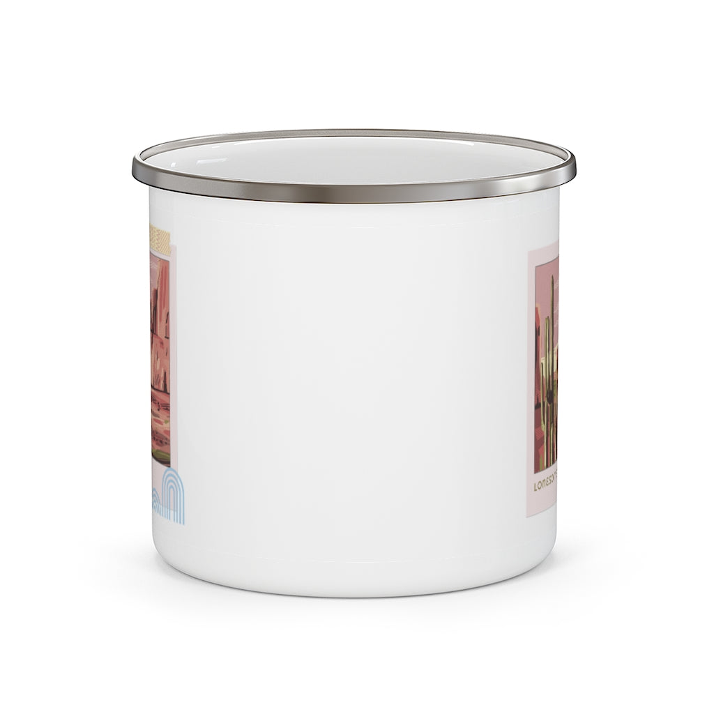 Lonesome Valley Camping Mug - Durable Enamel Travel Mug for Coffee & Tea - Perfect for Outdoor Adventures, Midwest Gifts & Camping Trips