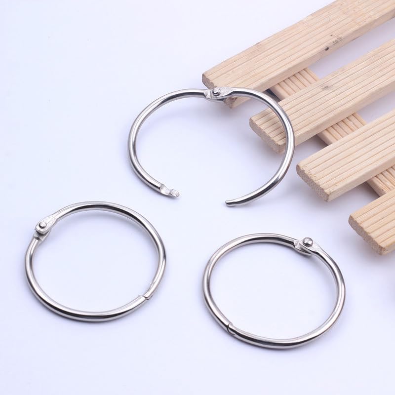 Metal Loose Leaf Binder Rings - 1 Inch Book Rings for Paper, Index Cards & Keys - Durable Office & School Supplies - Perfect for Organizing Documents, Notebooks, and Keychains at Home, Office or Classroom