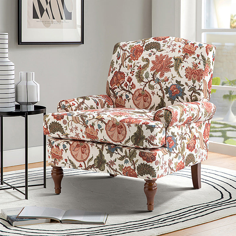 Dominik Armchair - Modern Accent Chair for Living Room, Bedroom & Office - Stylish Upholstered Lounge Chair with Wooden Legs - Perfect for Relaxing, Reading & Decor