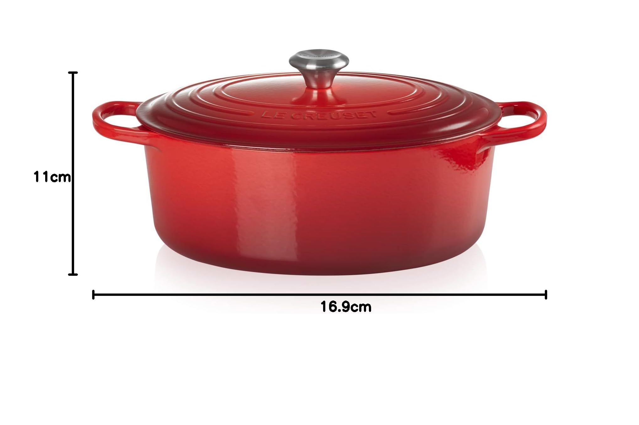 Le Creuset 8 Quart Enameled Cast Iron Oval Dutch Oven - Signature Cerise Red for Braising, Roasting & Slow Cooking | Premium Kitchen Cookware for Soups, Stews & Bread Baking