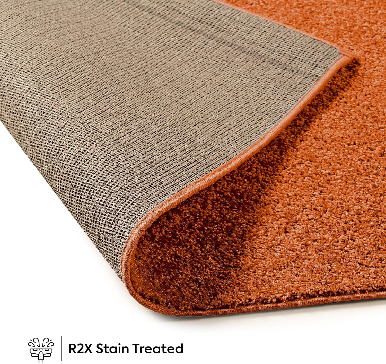 Ambiant Broadway Collection Pet Friendly Area Rugs - 2' x 8' Oval Indoor Stain Resistant Rug for Living Room, Bedroom, Dining Room | Orange Home Decor | Perfect for Entryway, Doorway, Kids & Pets | Wedding Gift Idea