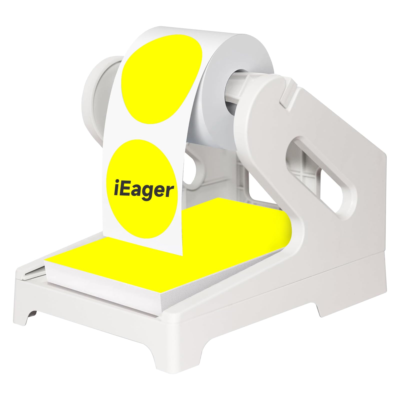 iEager Thermal Label Holder for Shipping Labels - Compatible with Rolls & Fanfold Labels - Durable Desktop Label Stand for Home & Office Use (White) | Perfect for E-commerce, Logistics & Warehouse Label Printing