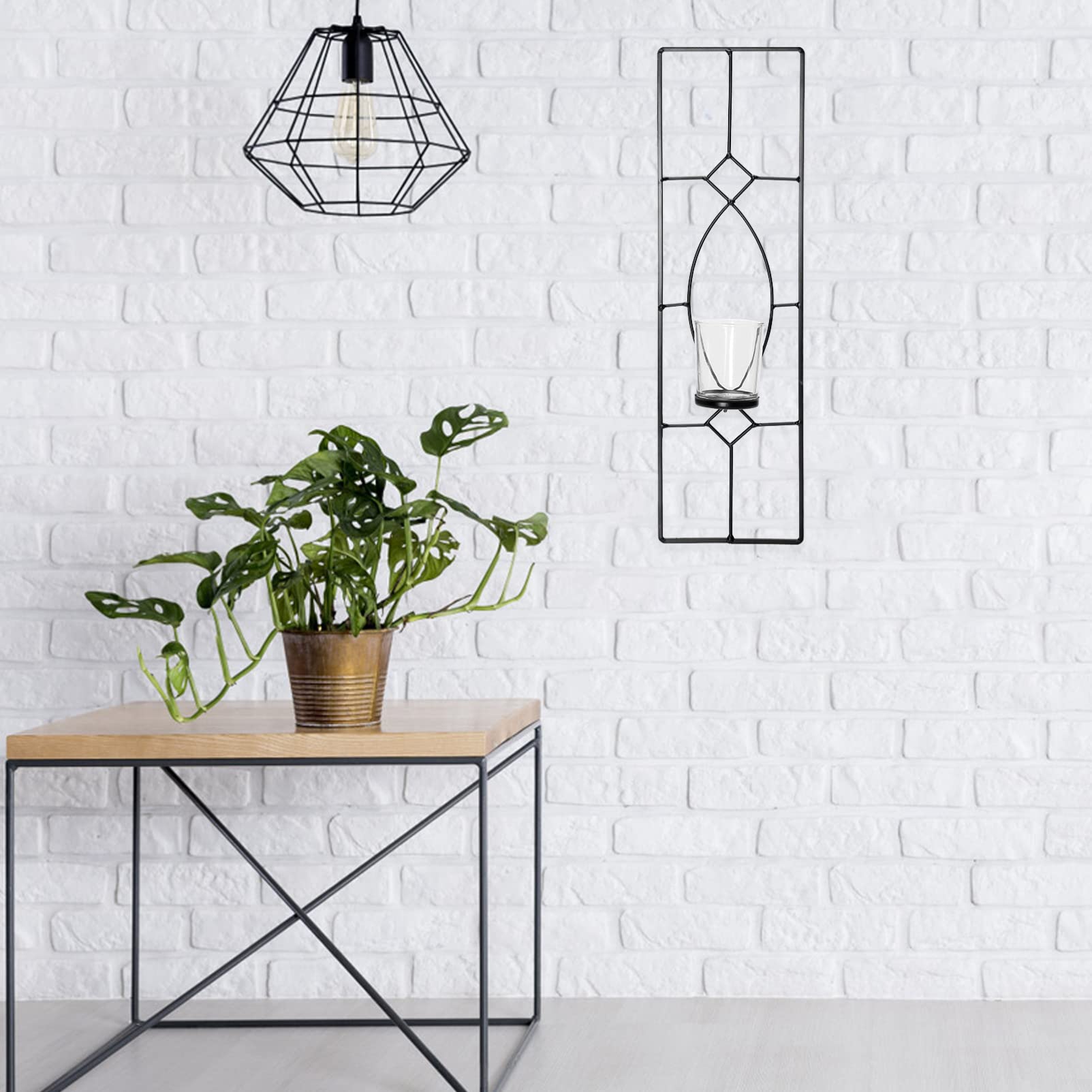 Beaupretty Glass Wall Mount Candle Holder - Modern Tealight & Tapered Candlestick Holder for Home Decor, Bedroom & Living Room Wall Art | Perfect for Romantic Dinners, Spa Nights & Holiday Decorations