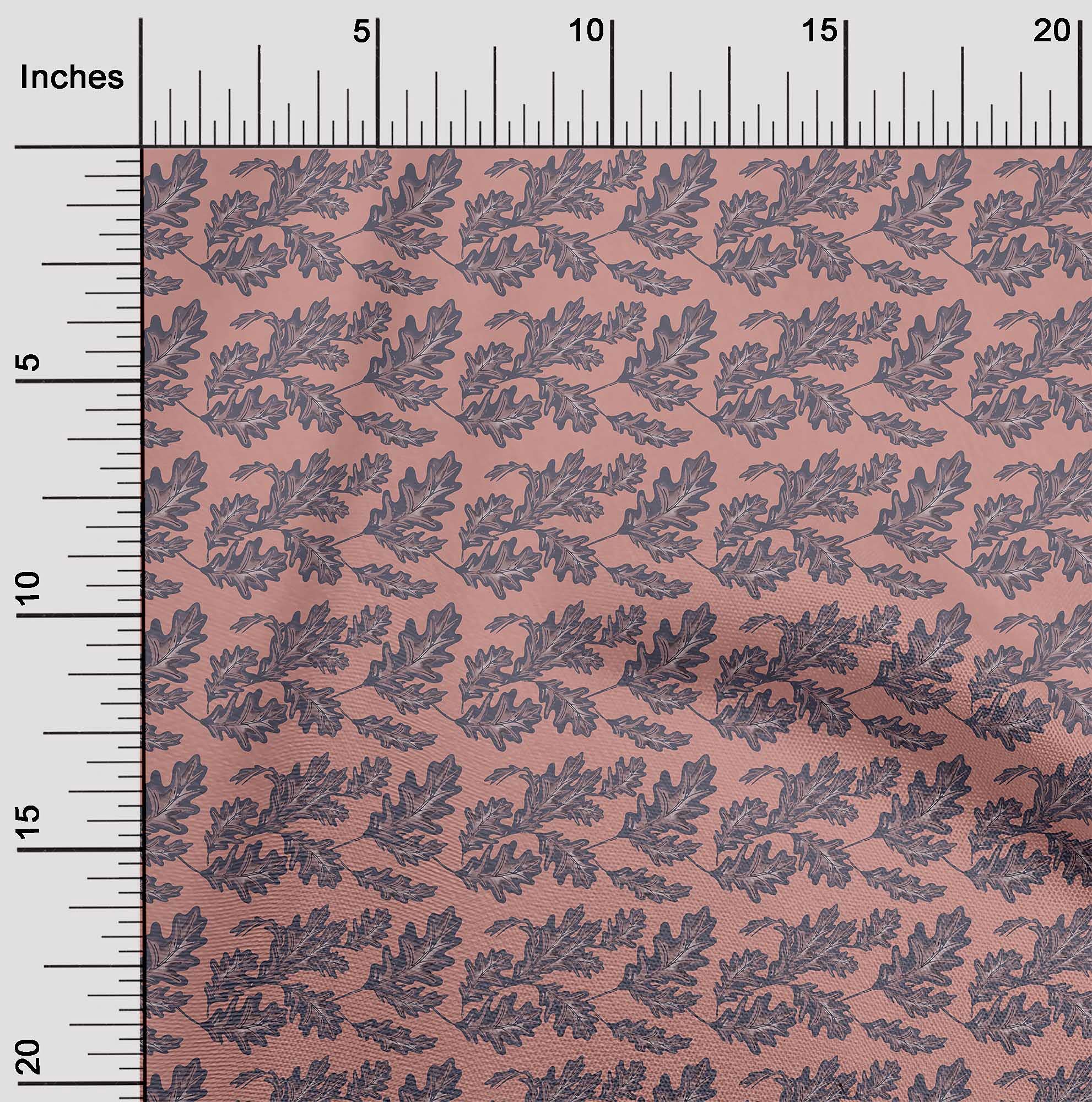 oneOone Polyester Spandex Rose Pink Floral Printed Fabric with Leaves - 56 Inch Wide Sewing Material for DIY Clothing, Dresses, Curtains & Home Decor Projects