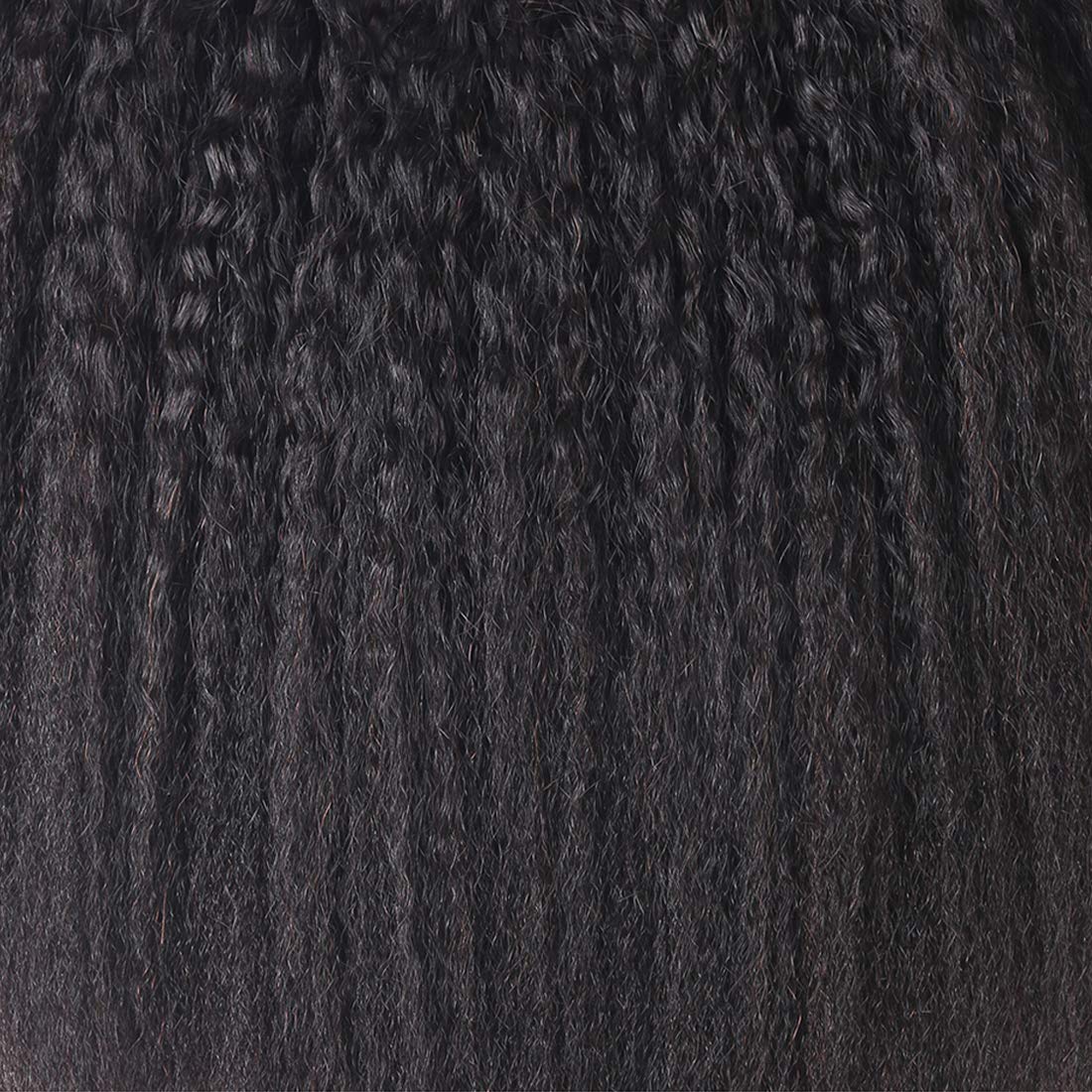 24 Inch Super Long Yaki Straight Human Hair Clip-in Extensions - 140g Kinky Straight Natural Black Hair Wefts for African American Women | Perfect for Daily Wear, Parties & Special Occasions