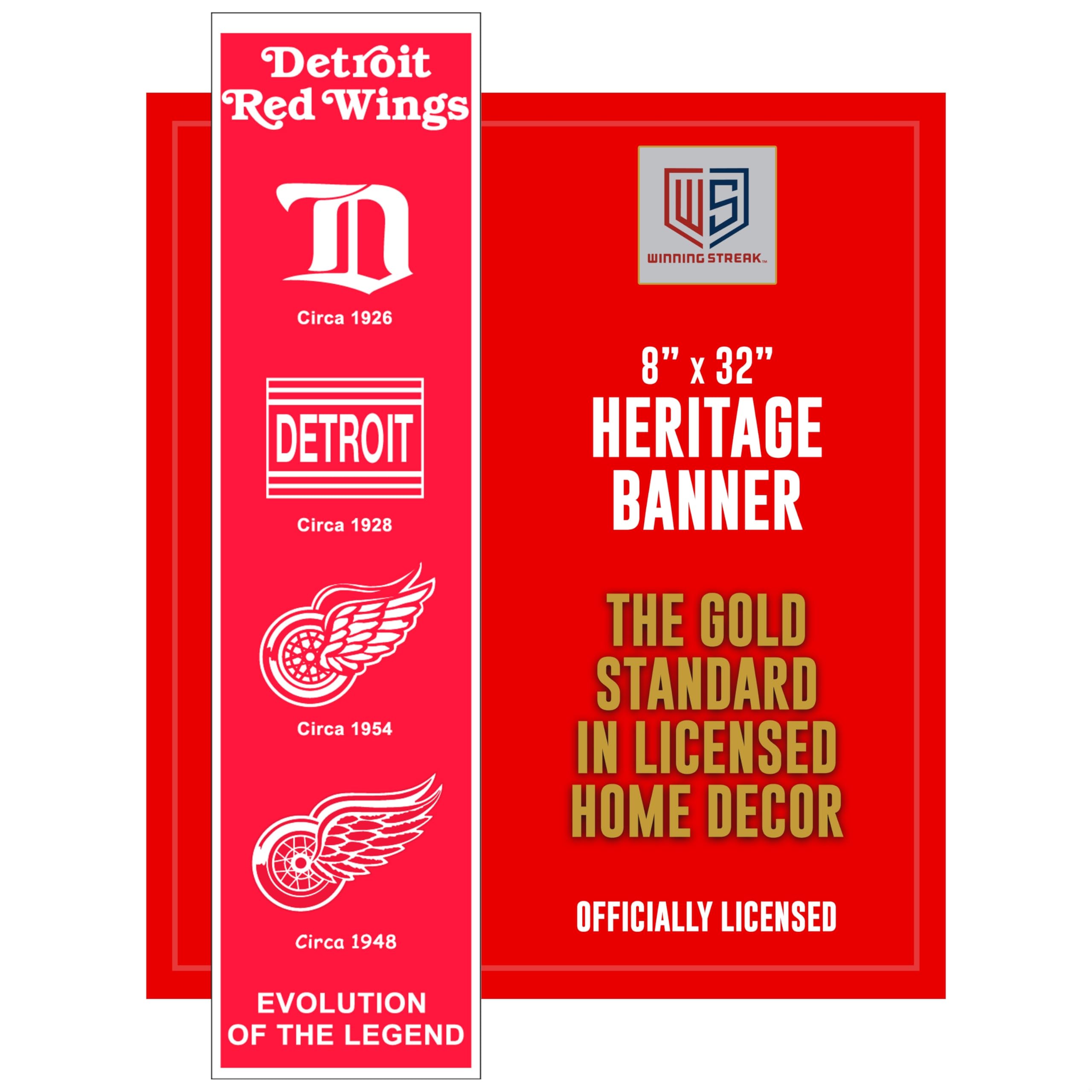 Winning Streak NHL Men's Detroit Red Wings Hockey Jersey - Official Licensed Apparel for Fans & Players - Perfect for Games, Parties & Sports Events