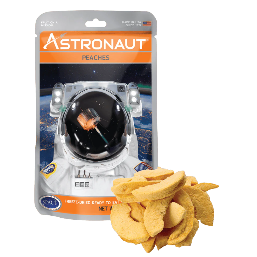 Freeze Dried Peaches - Astronaut Foods | Lightweight, Long Shelf Life | Perfect for Camping, Hiking & Emergency Food Storage