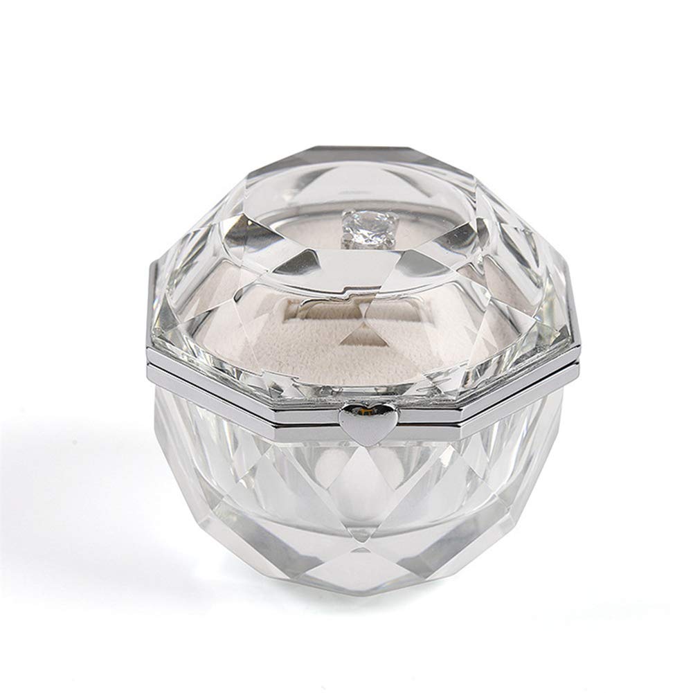 Luxury KYC Crystal Proposal Ring Box - Premium Diamond Engagement Ring Holder with High Hardness Plexiglass, Metal Frame & Velvet Interior - Perfect for Wedding Proposals, Anniversary Gifts & Jewelry Storage