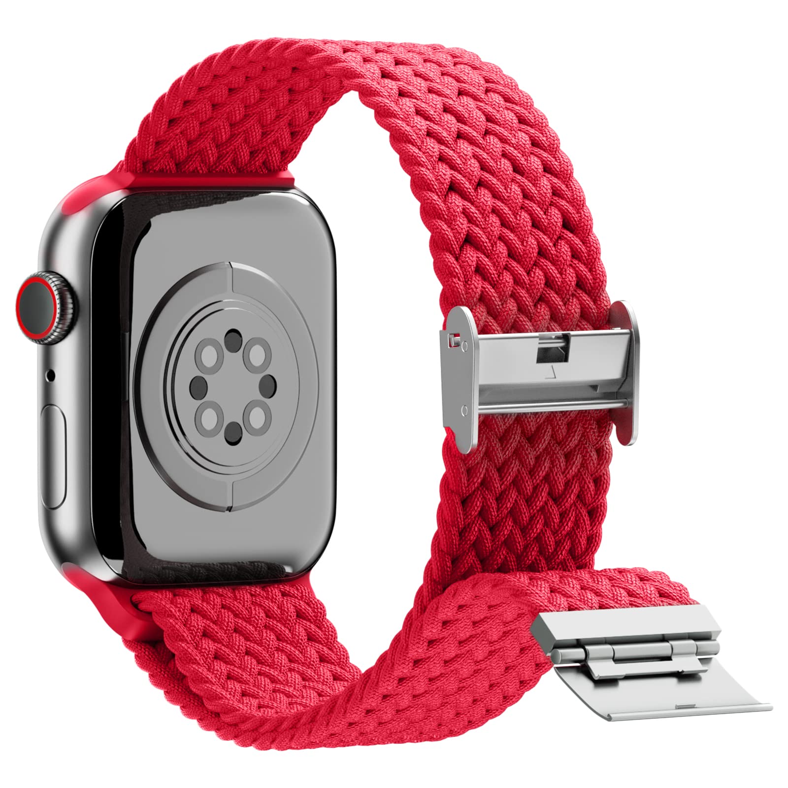 Braided Nylon Apple Watch Bands for Series 9/8/7/6/5/4/3/2/SE/Ultra/Ultra 2 - Adjustable Breathable Strap for 38mm 40mm 41mm 42mm 44mm 45mm 49mm - Perfect for Workouts, Running & Everyday Wear