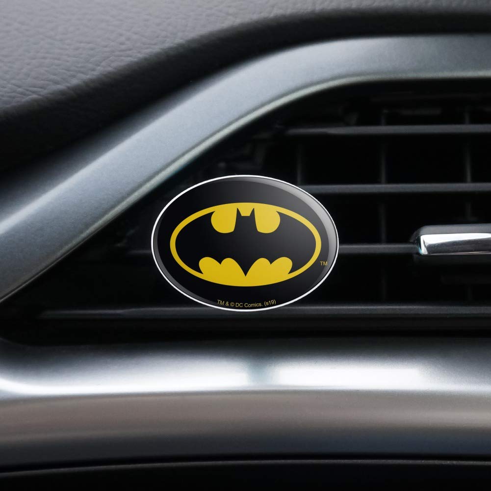 Batman Classic Bat Shield Logo Car Air Freshener Vent Clip - Superhero Scented Air Freshener for Cars, Trucks & Vehicles - Perfect for DC Fans, Gifts & Everyday Use