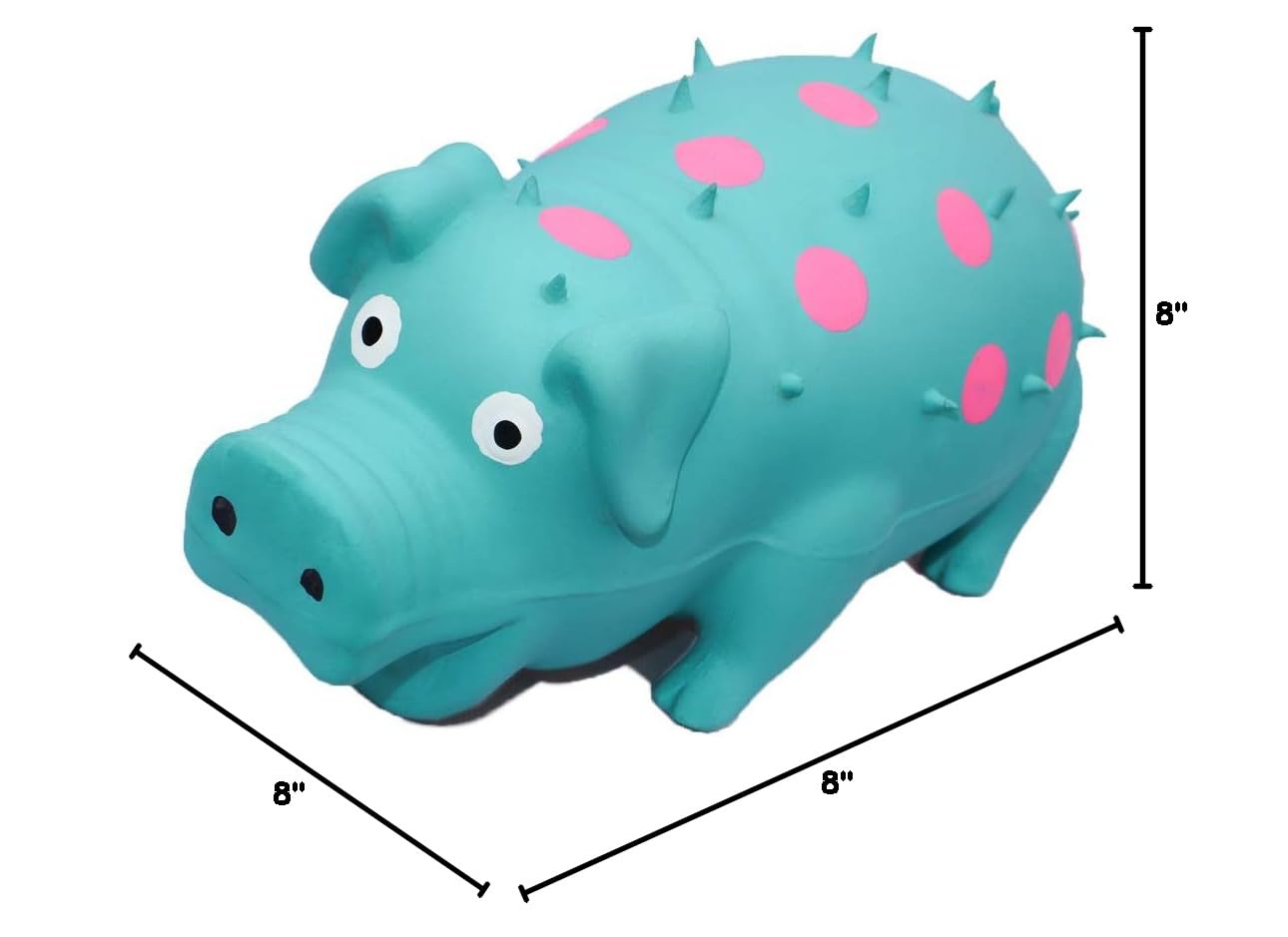 8 Inch Latex Grunting Pig Sound Dog Toy - Squeaky Oinking Chew Toy for Puppies & Dogs | Interactive Play, Training Reward & Stress Relief