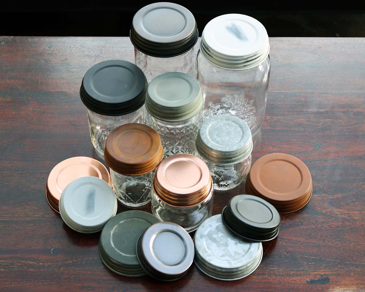 Oil Rubbed Bronze Mason Jar Lids with Handles - 4 Pack Wide Mouth Canning Jar Lids - Perfect for Home Canning, DIY Crafts, and Kitchen Storage