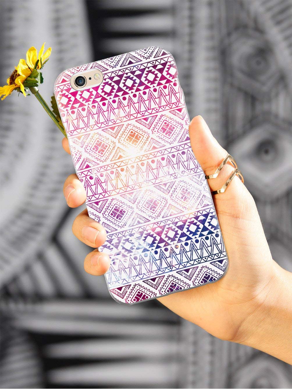 **Inspired Cases for iPhone X/Xs - 3D Textured Protective Phone Cover with Aztec Pattern in White | Durable & Stylish for Everyday Use & Travel**