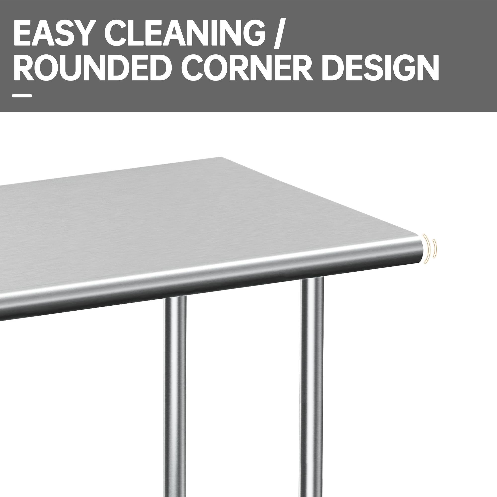Stainless Steel Commercial Prep Table with Undershelf - Heavy Duty Work Table 24x36x34 Inches for Restaurant, Kitchen, Hotel & Outdoor Use - Perfect for Food Prep, Cooking & Buffet Serving