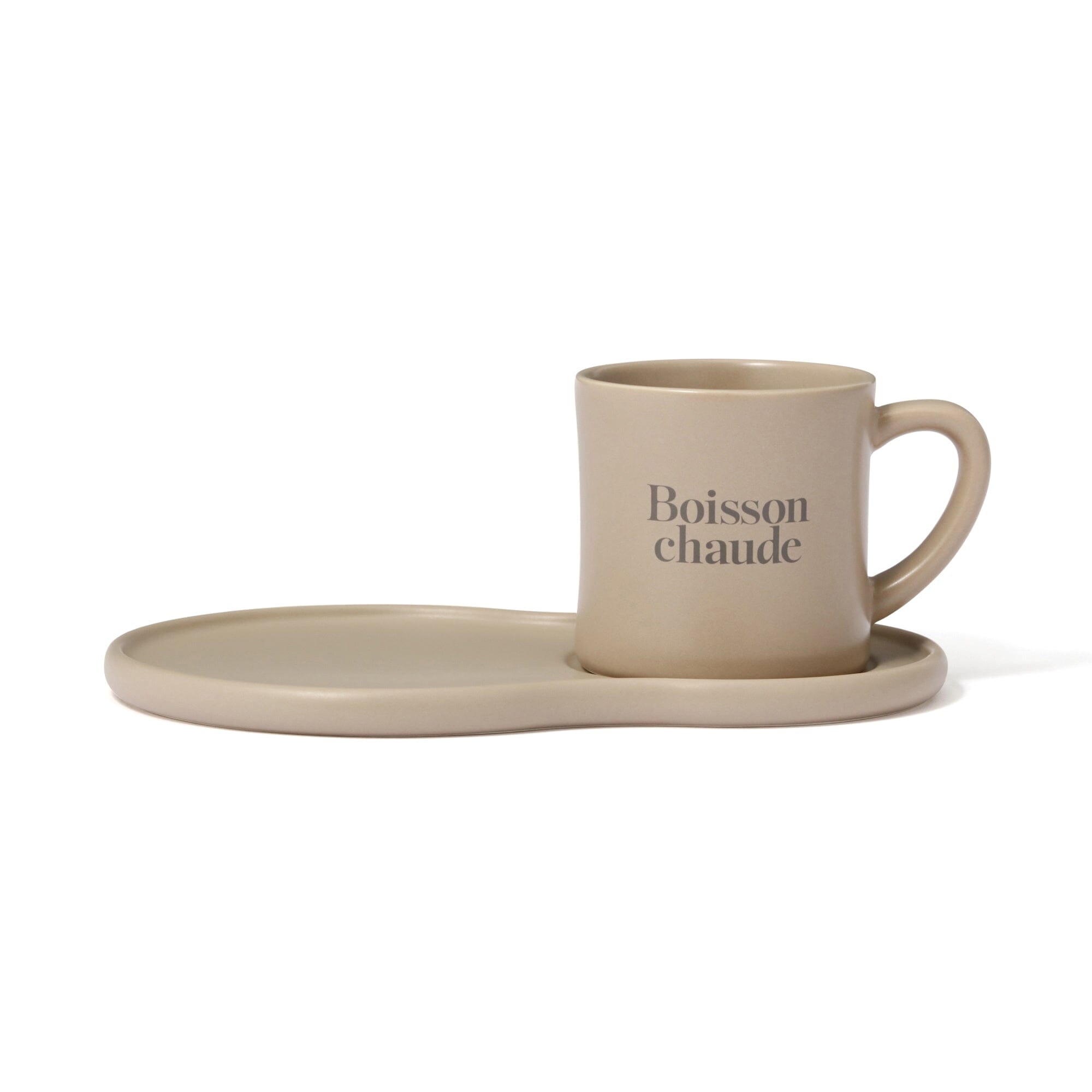 Premium Le Cafe Coffee Set - Brown Ceramic Mug & Saucer for Home, Office, or Gift - Perfect for Espresso, Latte & Tea Lovers