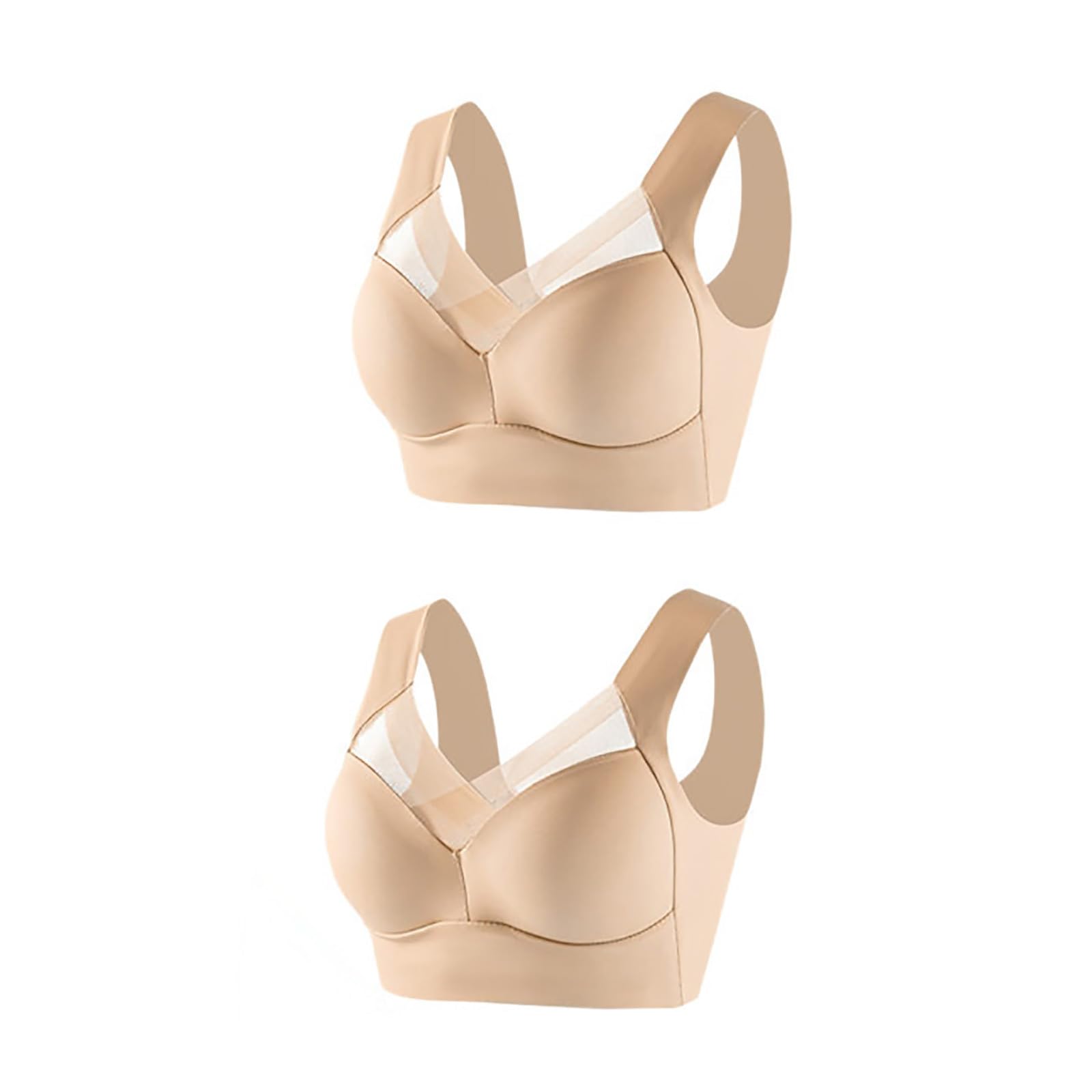 Wireless Comfort Bras for Women - Plus Size Lace Push Up Bralette, No Underwire Full Coverage Longline Bra - Perfect for Everyday Wear, Yoga, Workouts & Outdoor Activities