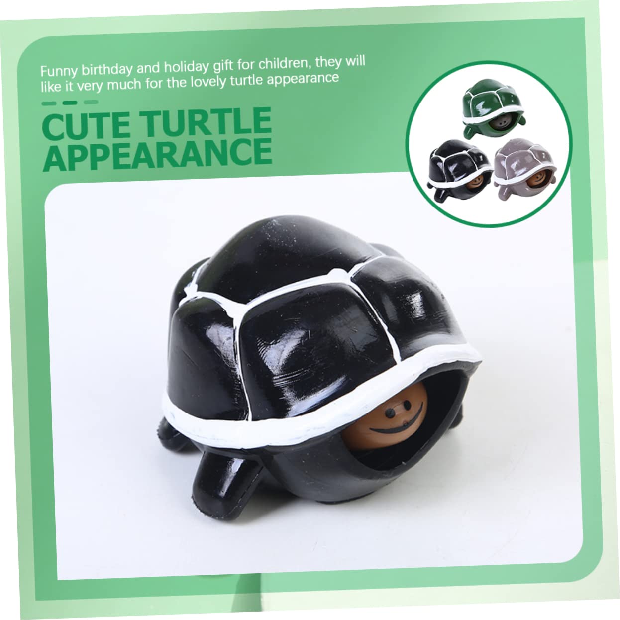HOMFAMINI 3 Pack Mini Turtle Squeeze Toys - Stress Relief Fidget Toys for Kids & Adults, Cute Sensory Toys for Autism & Anxiety Relief - Perfect for Classroom, Office & Travel Use