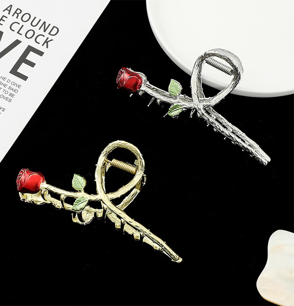 4 Inch Large Metal Hair Claw Clips - Non-Slip Gold Hair Clamps for Women with Thin or Thick Hair | Strong Hold Fashion Hair Accessories | Perfect for Updos, Ponytails & Everyday Styling | Great Gift Idea for Women