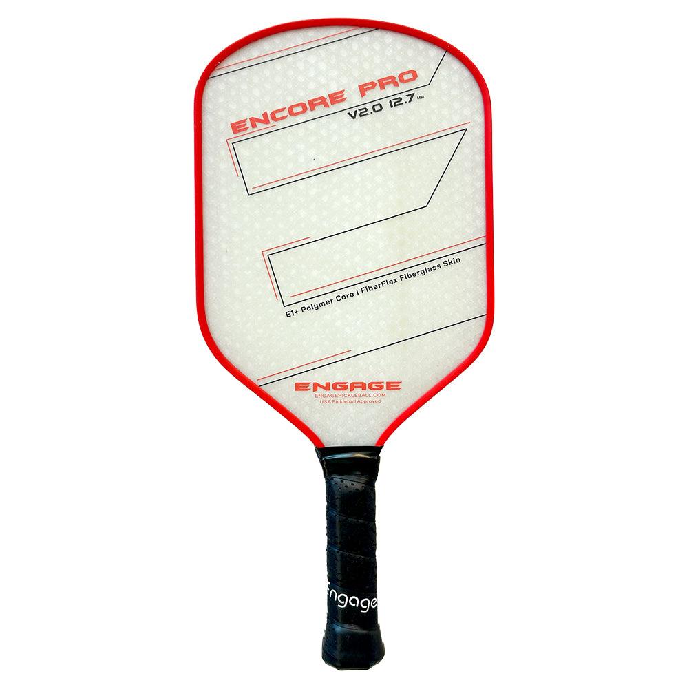 Encore Pro V2.0 12.7 Pickleball Paddle - Carbon Fiber Face with Cushion Grip - Crimson Red - Perfect for Tournament Play & Outdoor Recreation