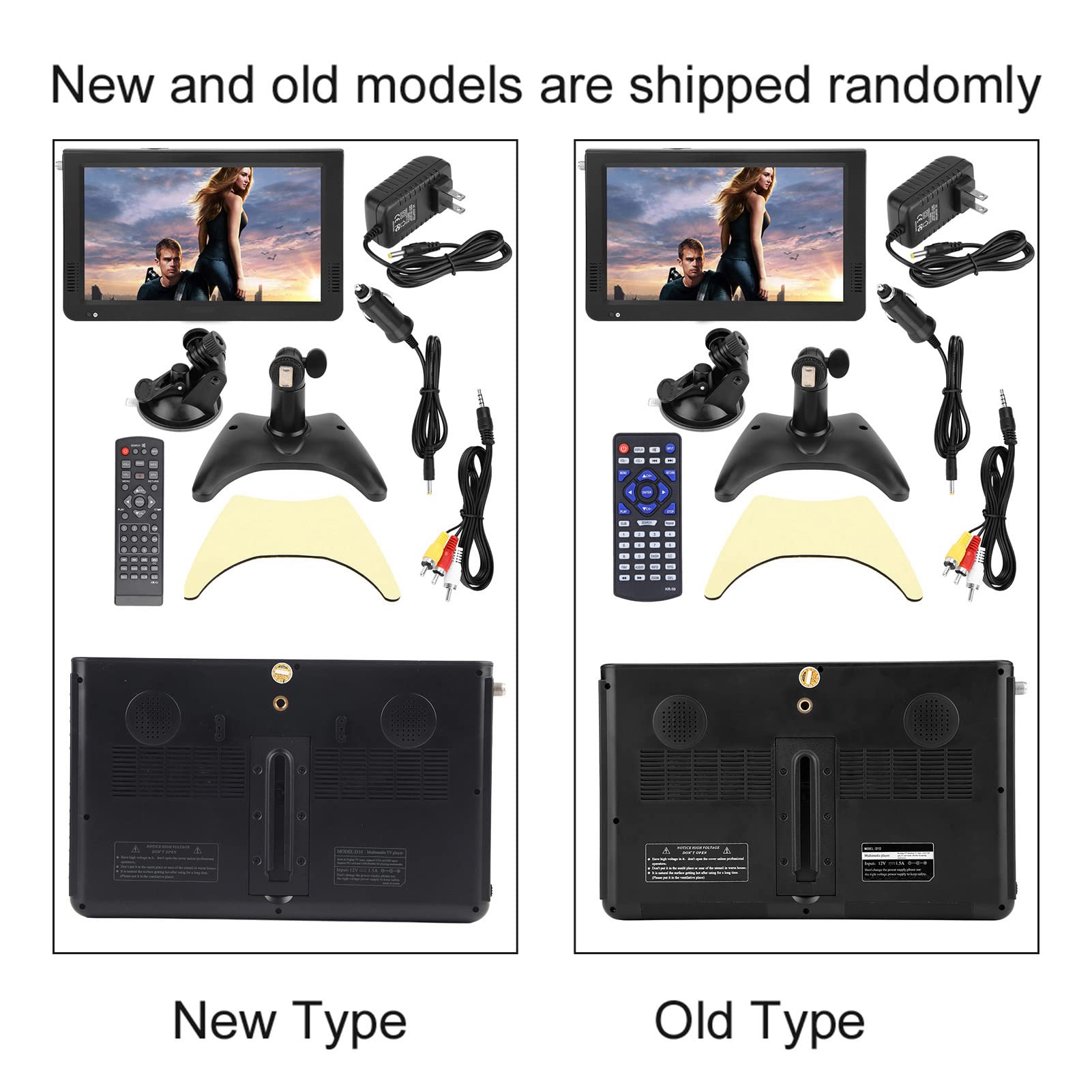 10 Inch 1080P Portable Car TV with ATSC Digital Tuner - HD Screen, FM Radio, SD/TF Card & USB Support - Perfect for Road Trips, Camping and RV Entertainment