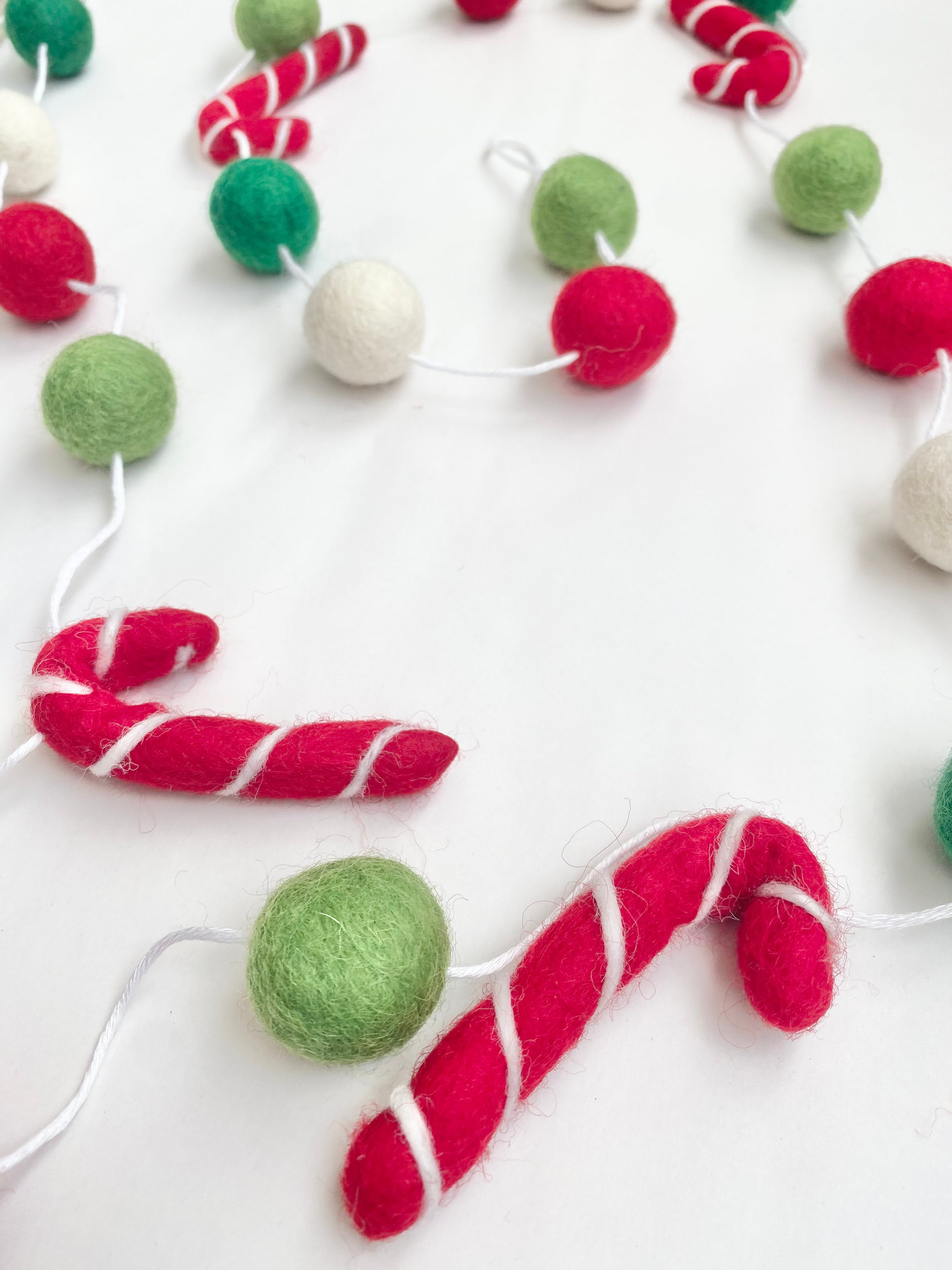 Festive Christmas Candy Cane Garland Decor - Red & White Striped Holiday Party Decorations for Tree, Fireplace, and Home Holiday Decor
