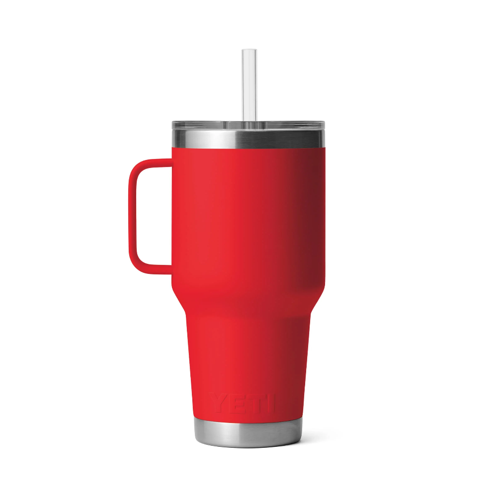 **35 oz Rambler Insulated Stainless Steel Mug with Straw Lid - Perfect for Coffee, Tea & Cold Drinks at Home, Office or Travel**