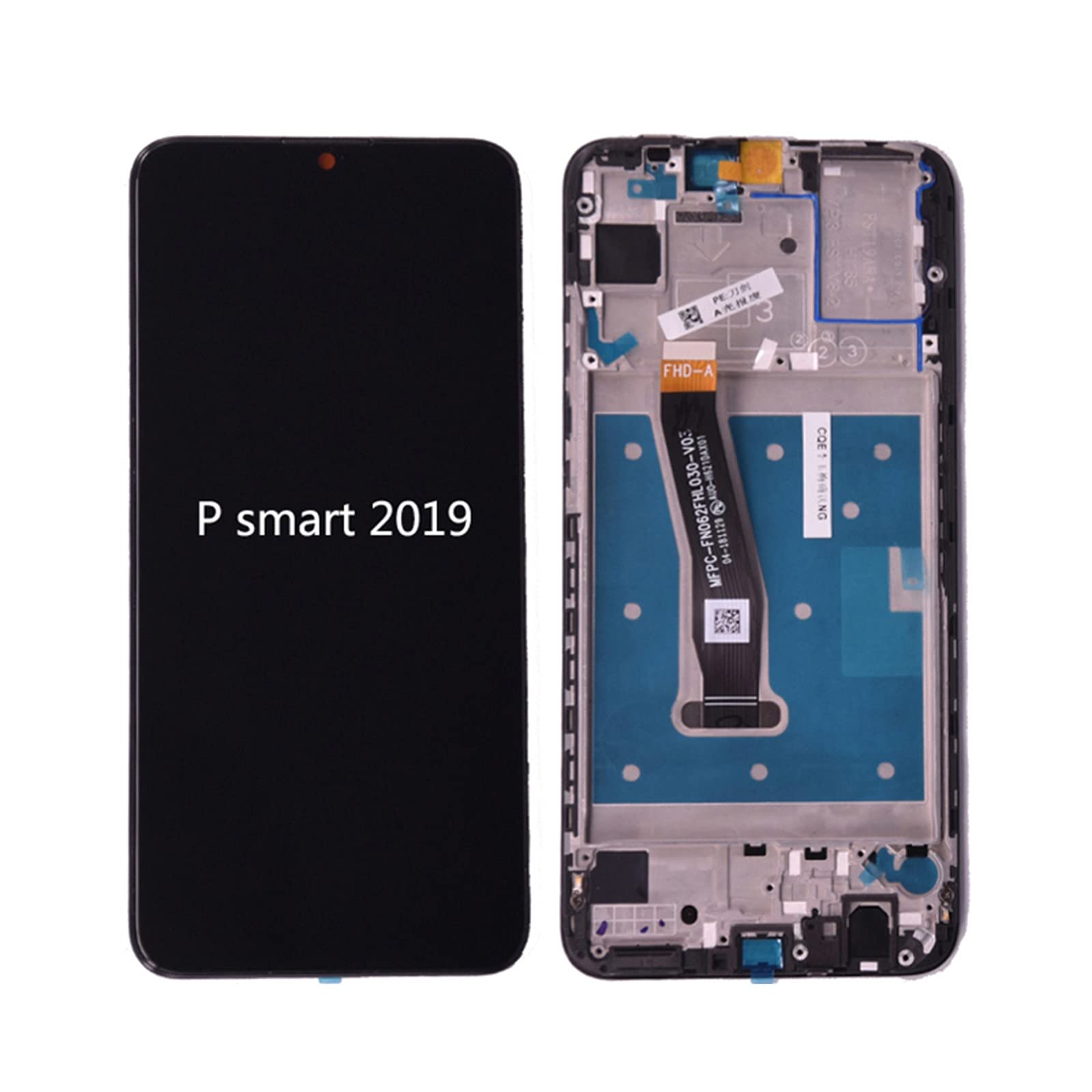 Original HEMOTONE Huawei P Smart 2019 LCD Screen Replacement with Touch Digitizer - Black Display Assembly for DIY Phone Repair | Perfect for Cracked/Broken Screen Fix at Home or Office