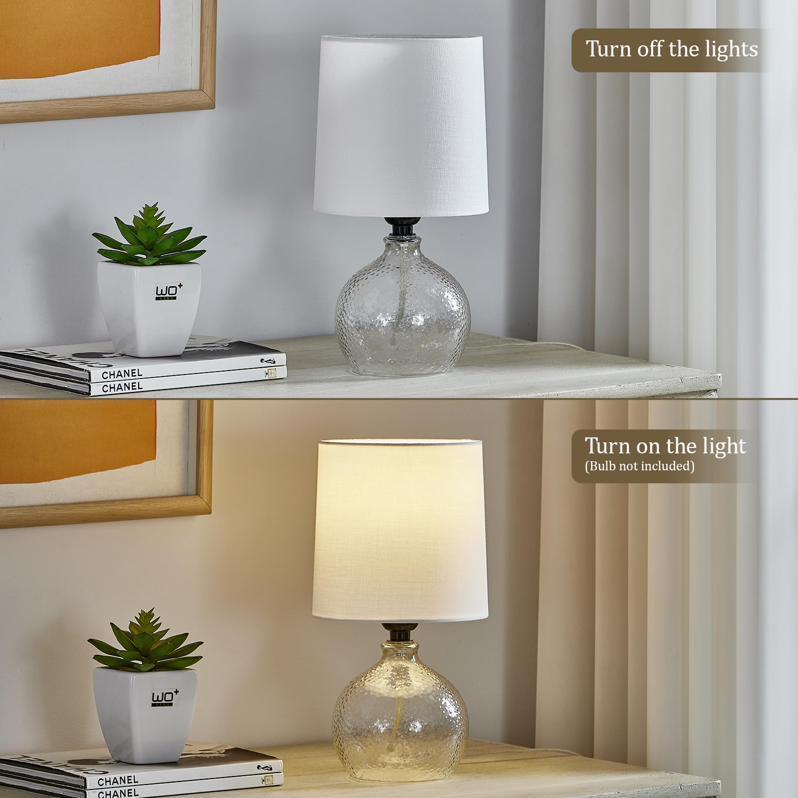 Modern Glass Table Lamps Set of 2 - 13.5