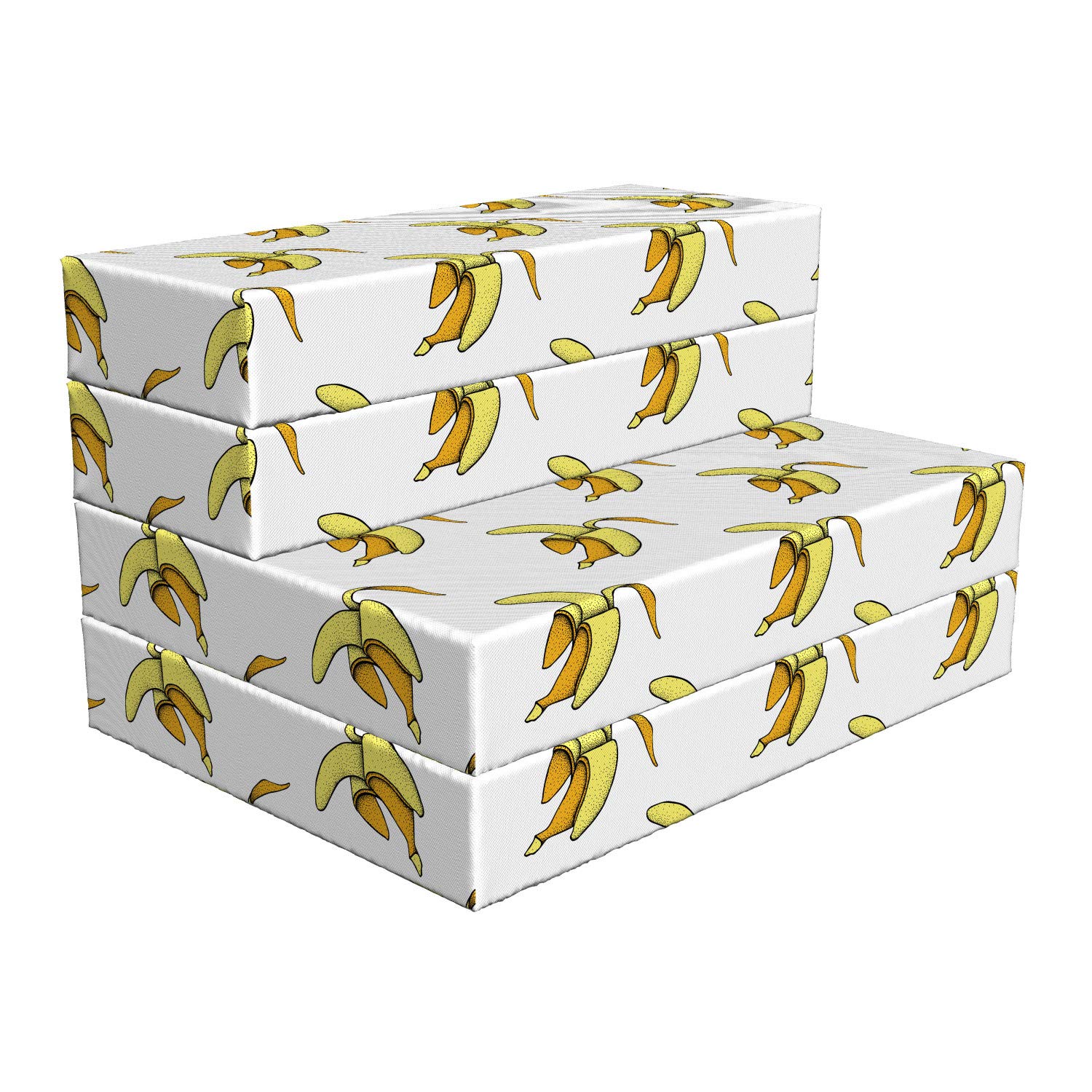 Ambesonne Banana Print Foldable Mattress - Vintage Peeled Dotted Fruit Design, 74.8