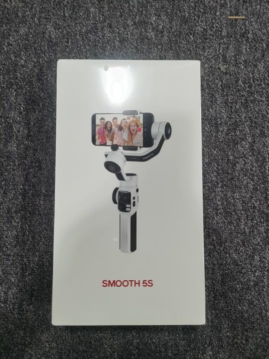 ZHIYUN Smooth 5S White Smartphone Gimbal Stabilizer for iPhone 14/13/12/11/SE & Samsung Android - 3-Axis Handheld Stabilizer with Mini LED Light for YouTube TikTok Vlogging, Live Streaming & Travel Videography